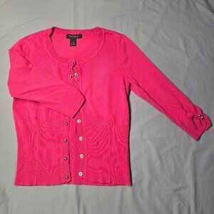 White House Black Market Pink 3/4 Sleeve Women's Cardigan Size S